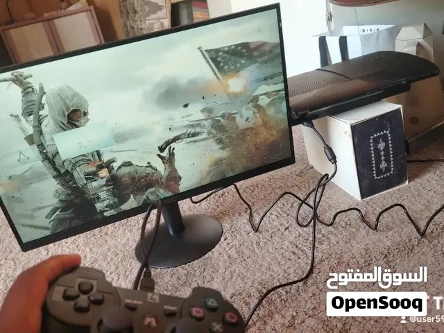 بلاي ستيشن 3سوبر سلم+شاشت العاب 22بوصه120هرتز جديده