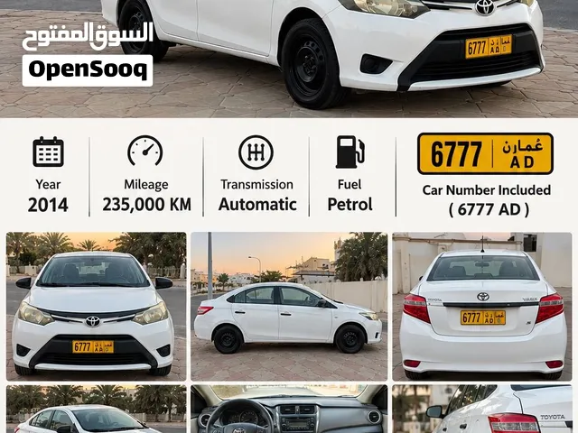 Toyota yaris 2014 with the car number
