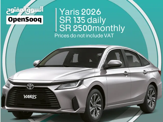 Toyota Yaris 2026 for rent in Dammam - Free delivery for monthly rental