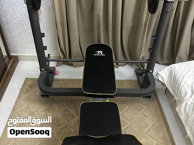 طقم أوزان حديد مع بنش وحامل بار للبيع