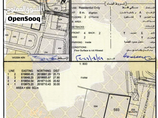 ارض سكنية  للبيع في ولاية السيب -حلة البنود