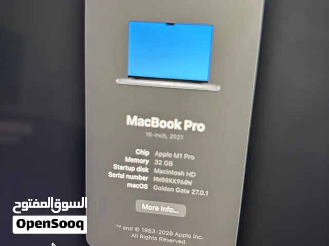 Urgent Selling MacBook Pro M1 Pro 16-inch 32gb 1tb 2021