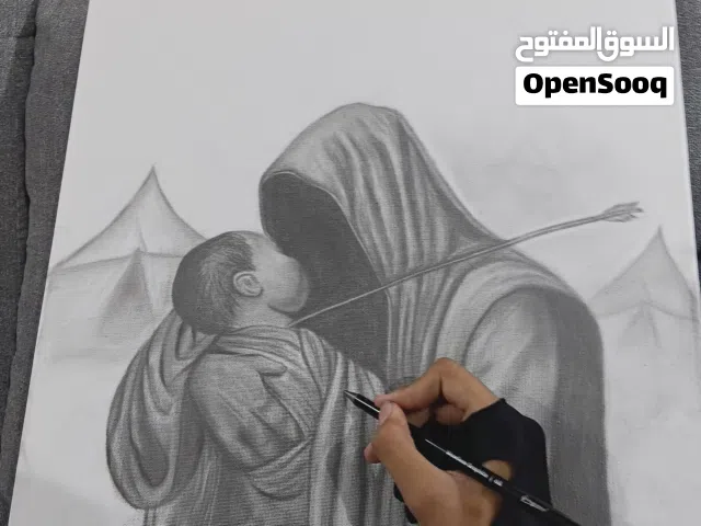 رسمه رصاص حجم لوحه كبير A3 بخامه فحم
