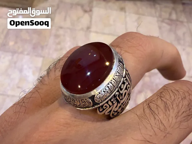 خاتم عقيق يماني بالنقش اليدوي