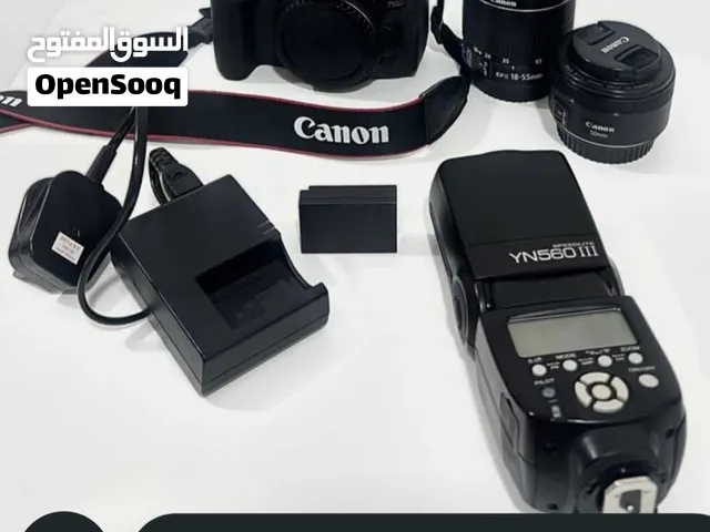 كاميرا Canon EOS 750D مع عدستين وفلاش – حالة ممتازة