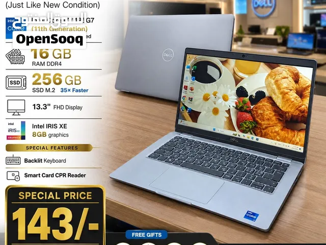 DELL 11th Gen Core i7 Laptop Just Like New Condition 16GB RAM 13.3 FHD Display FREE GIFTS