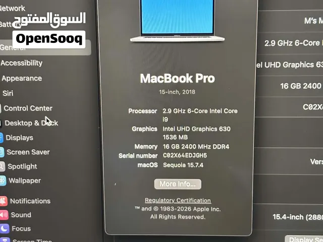 MacBook pro i9 2018