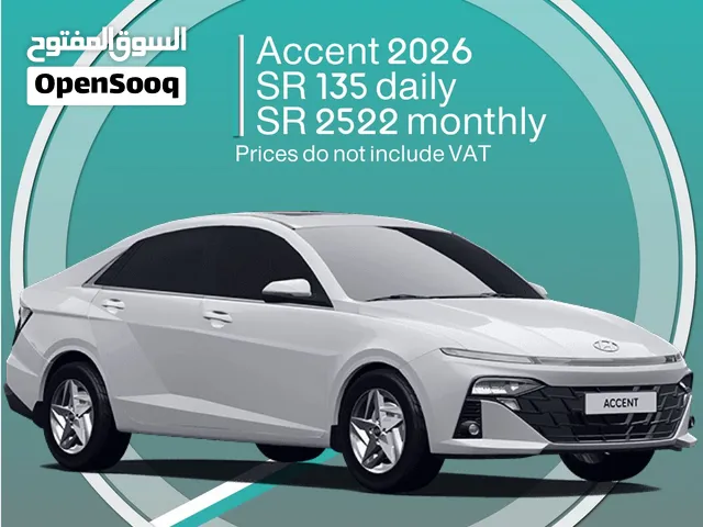 Hyundai Accent 2026 for rent in Khamis Mushait - Free delivery for monthly rental