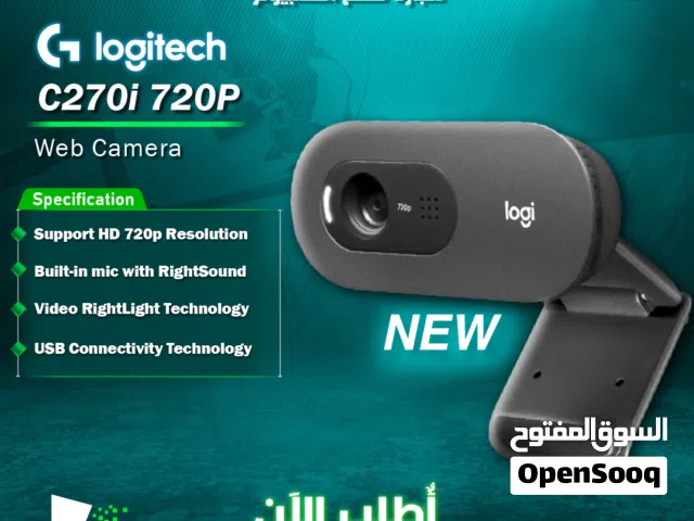 كاميرات ويب / كاميرا لوجيتيك  Logitech C270i Web Camera 720p USB Built in Mic
