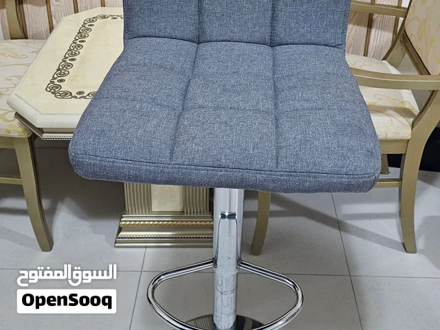 Adjustable Grey Fabric Bar Chair with Chrome Base for sale