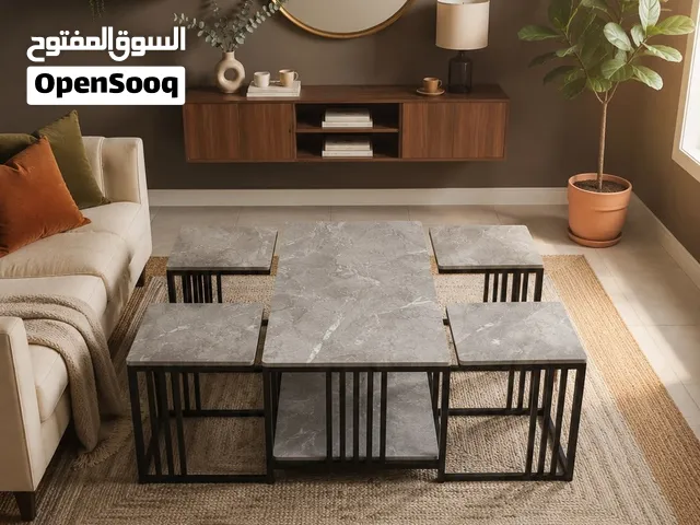 عروض وخصم طقم طاولات قهوة طاولة رئيسية 4 طاولات جانبيّة