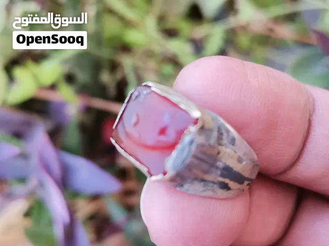 خاتم نحاس قديم انتيكوا بحجر احمر تحفة