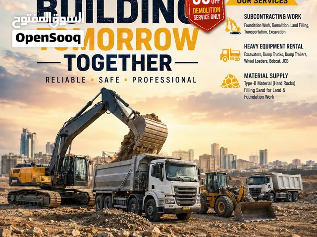 Demolition construction & Excavation Services  Heavy Equipment Rental land filling   – Bahrain