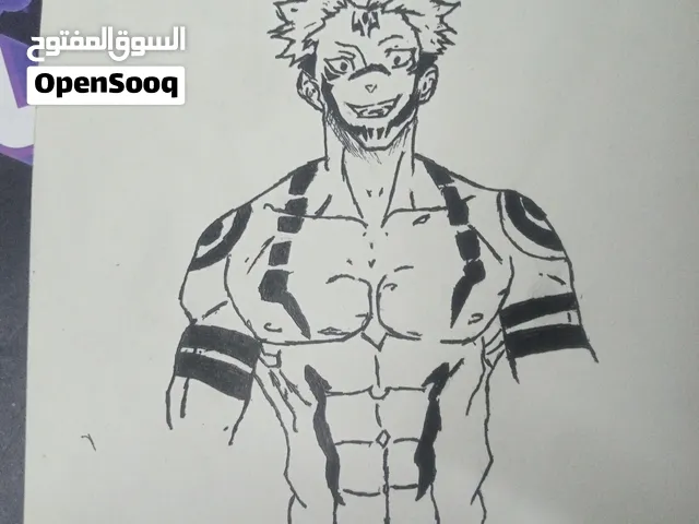رسمة أنمي يدوية احترافية - شخصية سوكونا (Jujutsu Kaisen)
