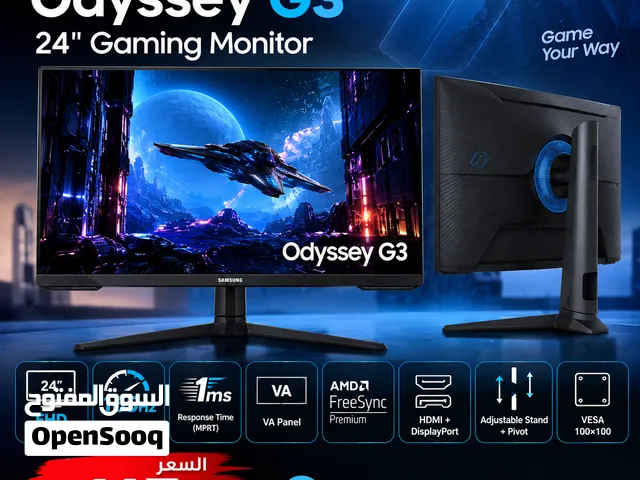 Samsung Odyssey G3 24 Gaming Monitor FHD 1920×1080  165Hz  Response 1ms  VA Panel