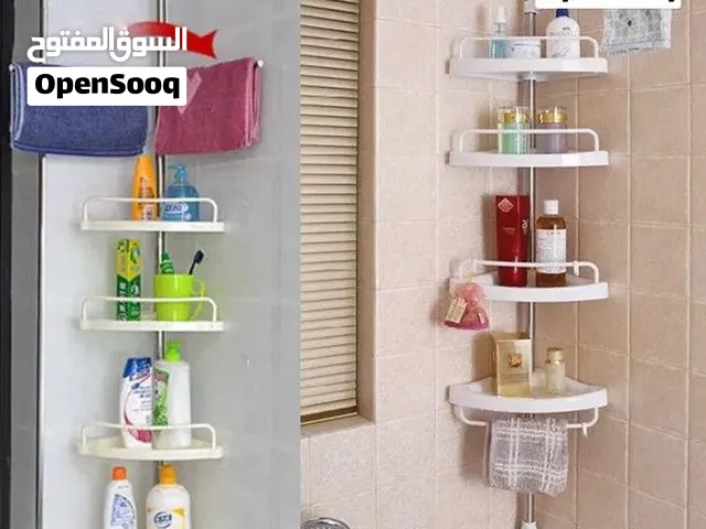Washroom racks for corner with steal pipe and adjustable feature and white color