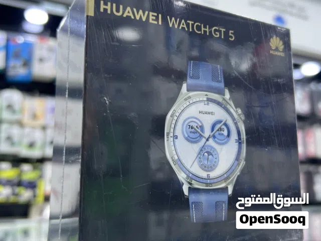 Huawei GT5 ( 46mm ) Watch  ساعة هواوي GT5 جديدة مسكرة بالكرتونة  متوفرة ب ليما موبايل الان