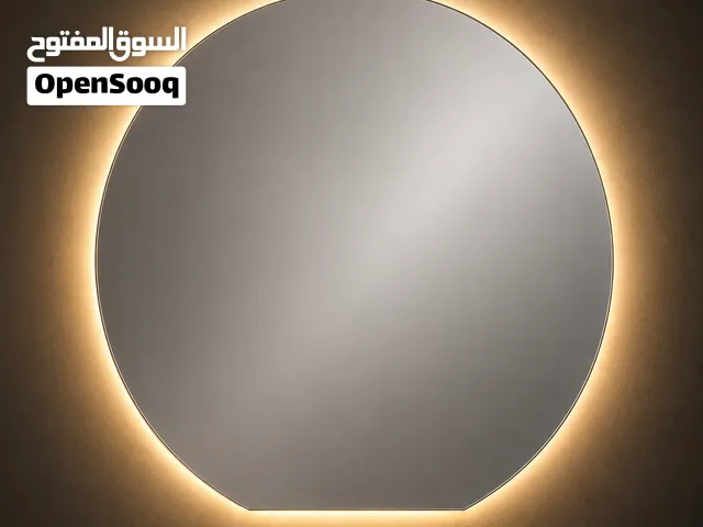استلم وادفع مرآة دائرية LED بإضاءة خلفية دافئة وتصميم عصري أنيق للحمام وغرفة النوم والتسريحة .......