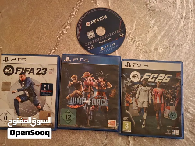 ألعاب ps5 و ps4 شبه جديد  لعبة fc 26 و fifa23 ps5 وجام فورس fifa 23 ps4