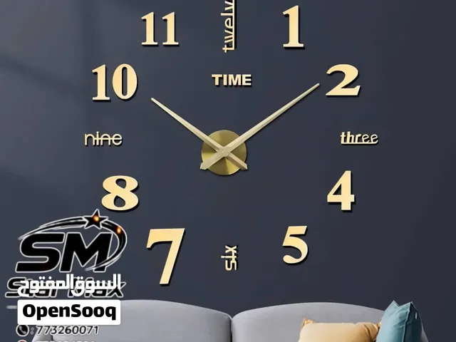 ساعة الحائط الذهبية 3D – أناقة الزمن بلمسة عصرية!