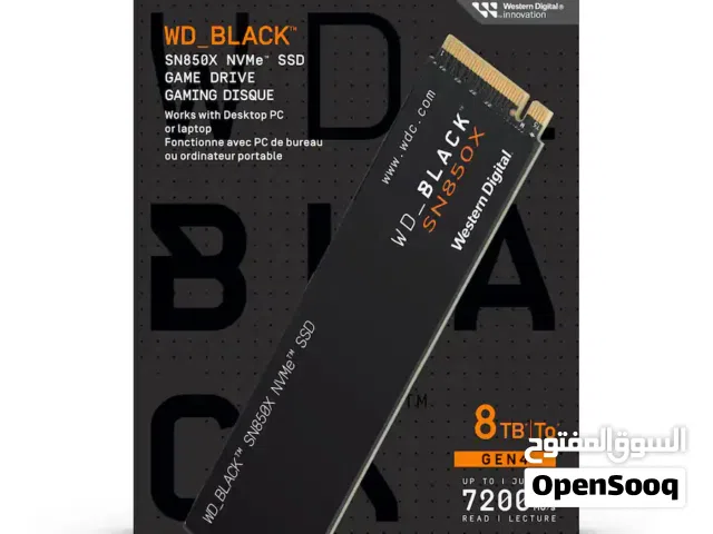 WD_Black SN850X 8TB NVMe SSD - M.2 2280,  Speed 7,300 MB/s