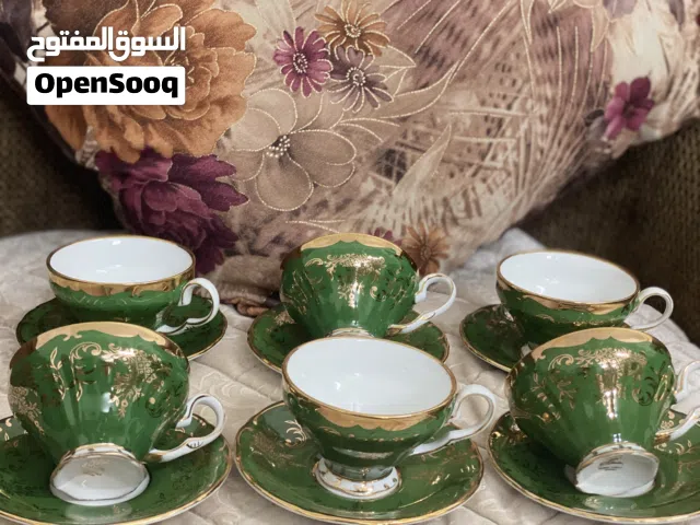 للبيع طقم شاي وقهوة ألماني فاخر (بورسلين كوبالا اصلي)مذهب بالكامل 12 فطعه بحالة الوكالة