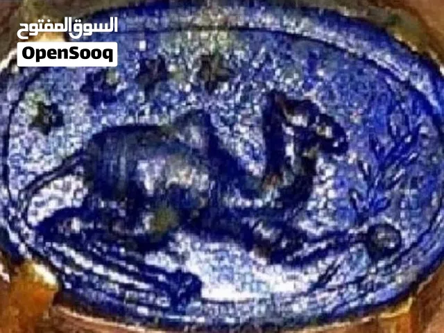 خاتم فضه متوج بحجرعريق من لازورد ليس له مثيل وله معاني عالميه =سعر نهائي عشرة الاف دينار