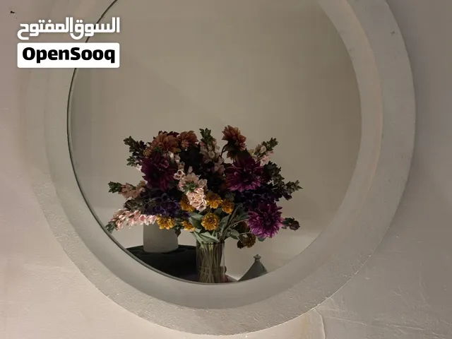 Round wall mirror  with metal white frame  100cm*100cm