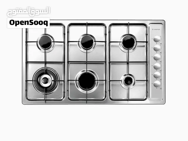 Ariston built-in gas hob 6 burners silver