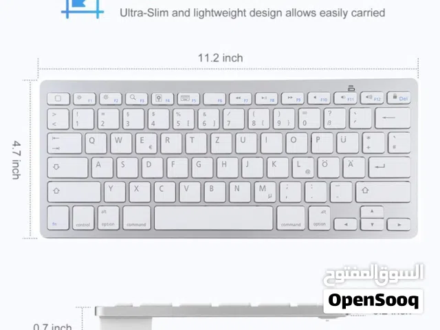 كيبورد لاسلكي . بلوتوث . حجم صغير  لون اسود BLUETOOTH WIRELESS KEYBOARD