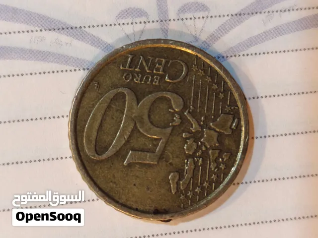 عملات خمسين سنت يورو انتاج 2002 نحاسي