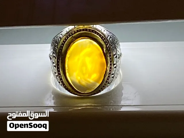 خاتم عقيق طبيعي  فضة