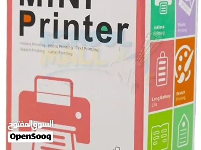 طابعة حرارية محمولة صغيرة (Mini Portable Printer) تعمل بدون حبر وتتصل بالهاتف عبر البلوتوث. [1]  الم