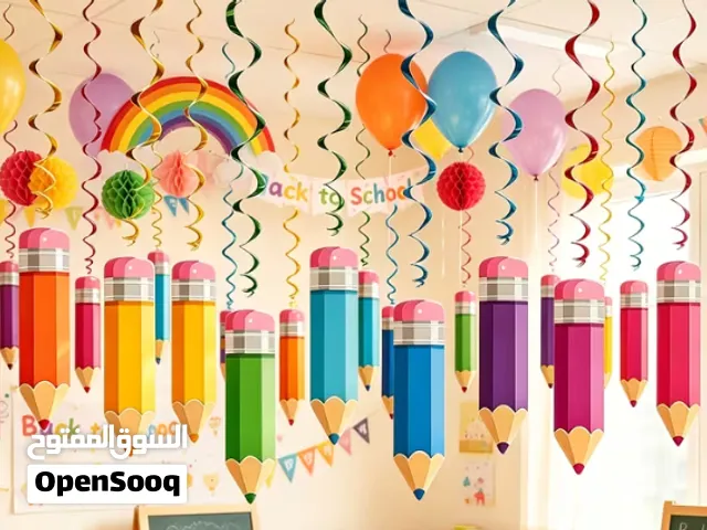 Back-To-School Decorations Ribbon Pencil Swirl Decor