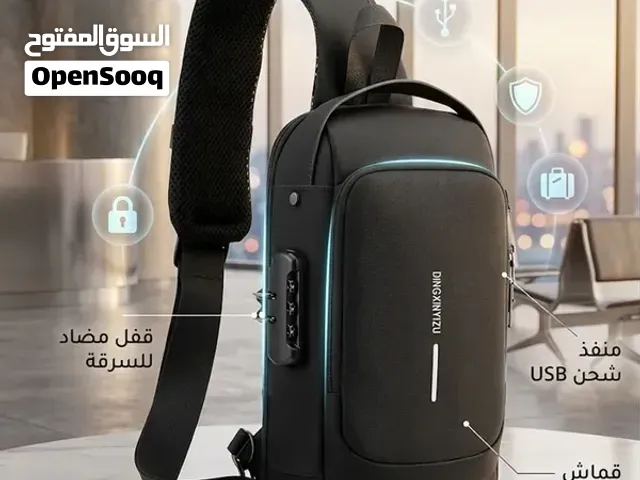 شنطة كروس ضد السرقة من  Generic مع منفذ USB وقفل رقمي مع مقاومه لرذاذ الماء