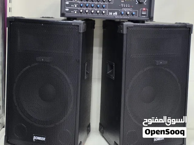 طقم dj مكون من سماعات 12 انش عدد 2 مع امبليفير فل مواصفات