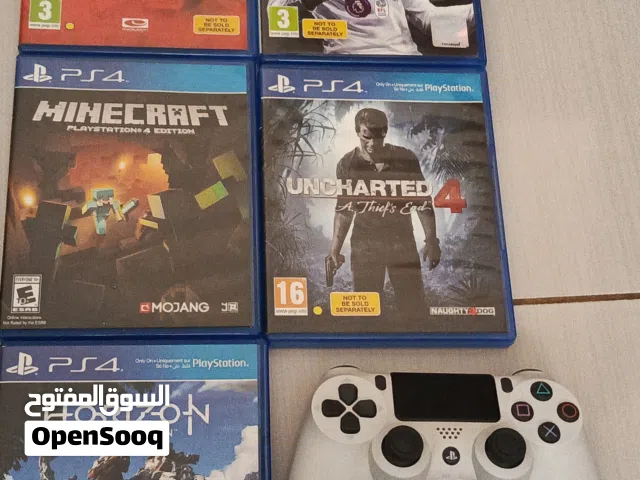 5 PS4 Games + Dualshock white controller – 5 ألعاب سوني 4  و يد سوني بيضاء