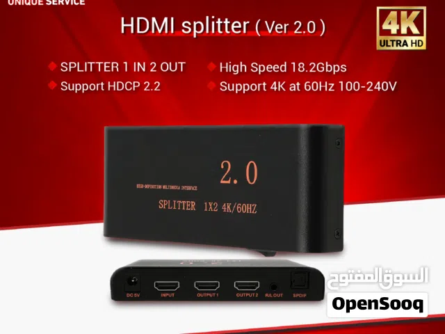 موزع لشاشات عرض متعددة HDMI Splitter 1 IN 2 OUT 2P 4K UHD