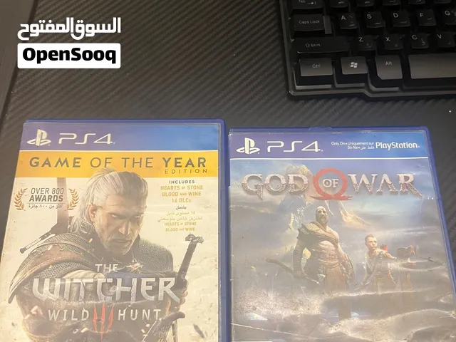 للبيع شريطين PS4  The Witcher 3 وGod of War بسعر 9 دنانير فقط