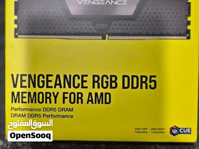 رام Corsair Vengeance RGB DDR5 32GB (2x16GB) 6000MHz CL36 جديدة ومغلّفة