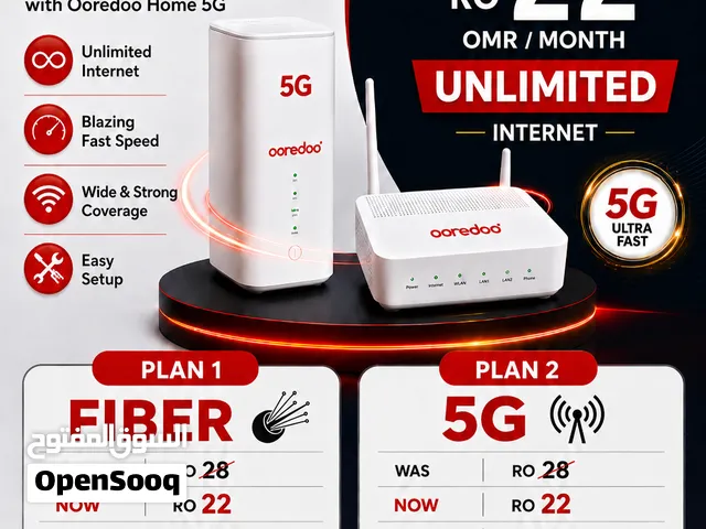 Special OFFER Only 22 OMR ,INTERNET FIBER Or 5G All Cities in Oman
