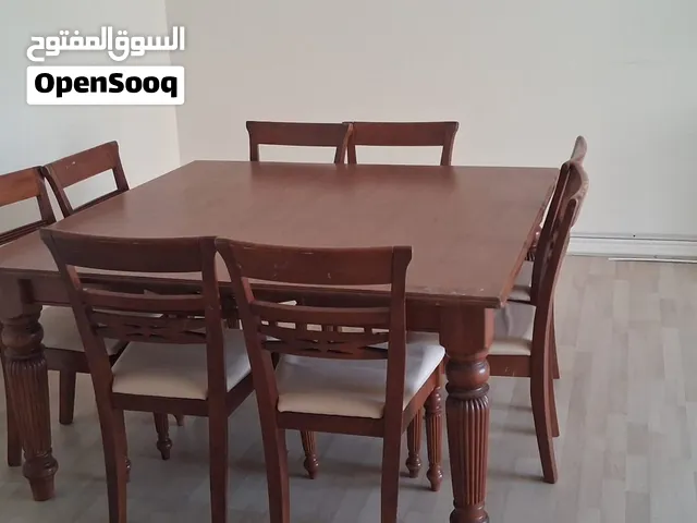 Square pure wooden Dining Table with 8 Chairs