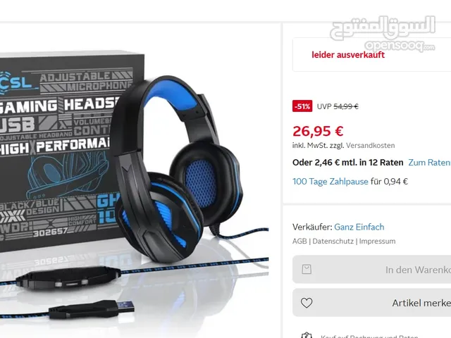 كزيوني سماعات العاب أصلية  Gaming-Headset GHS100 Premium USB Gaming