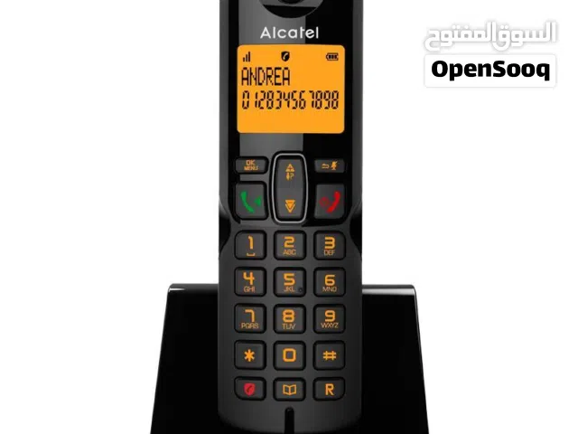 تلفون ارضي لاسلكي الكتيل Alcatel S280 DECT Phone Caller ID Black, Orange