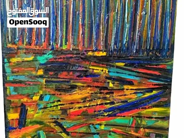 Color forest, small abstract oil painting (50×60cm)