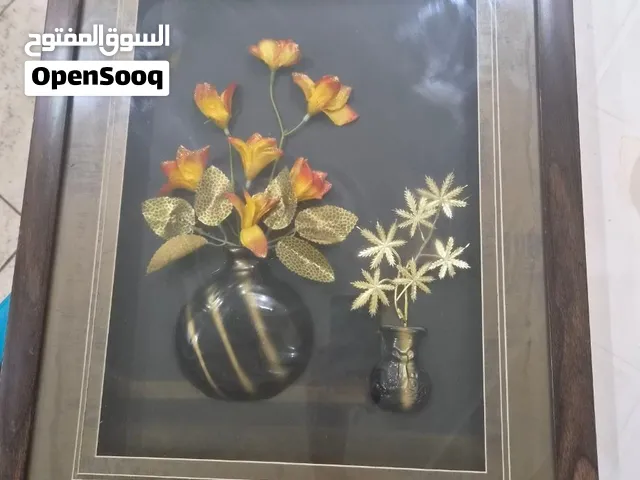 لوحة فنية جدارية لزهور ذهبية ثلاثية الأبعاد بحالة ممتازة