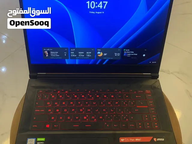 MSI GF63 Thin  Core i7  GTX 1650  RAM 16GB 15.6” FHD بحالة ممتازة