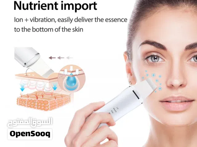 جهاز تنظيف البشرة بعمق بالموجات التراسونيك تنظيف الزيوان و الجلد سكن سكرابر Ultrasonic Skin Scrubber