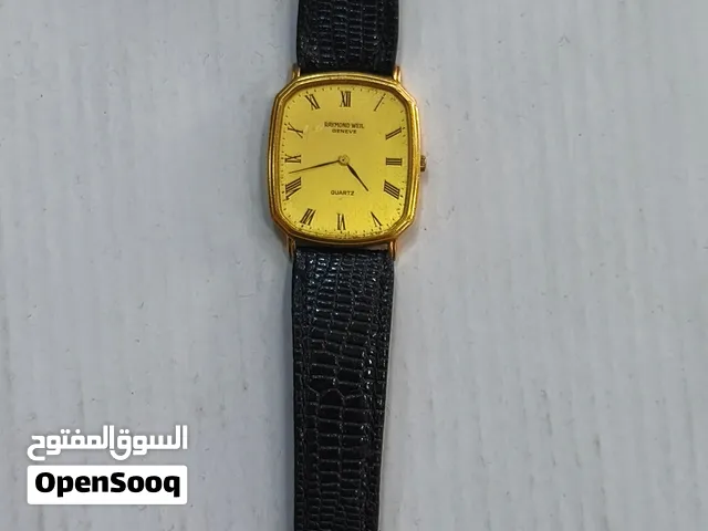 ساعة ريموند ويل سويسرية أصلية مطلية بالذهب عيار 18، كلاسيكية نظام كوارتز وشغالة 100% بحالة ممتازة مع