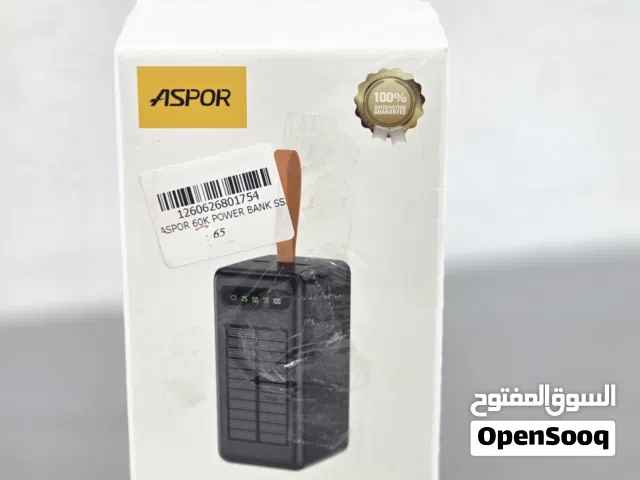 باور بانك ASPOR 60000mAh مزود بطاقة شمسية ل دوام أطول